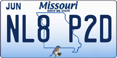 MO license plate NL8P2D