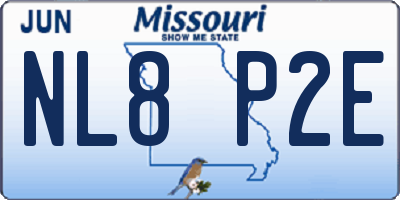 MO license plate NL8P2E
