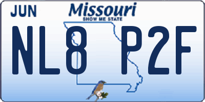 MO license plate NL8P2F