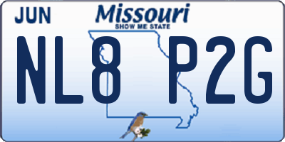 MO license plate NL8P2G