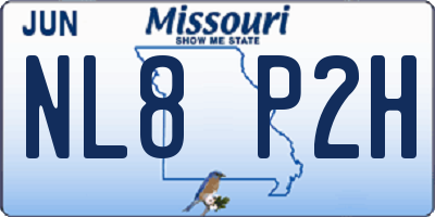 MO license plate NL8P2H