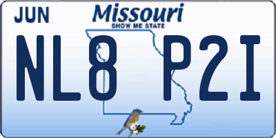 MO license plate NL8P2I