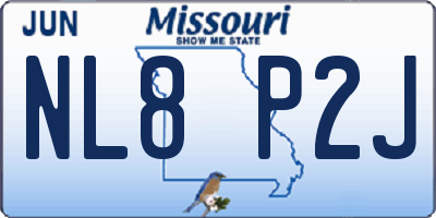 MO license plate NL8P2J