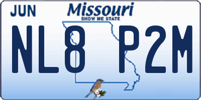 MO license plate NL8P2M