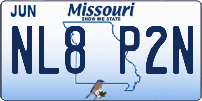 MO license plate NL8P2N