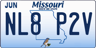 MO license plate NL8P2V