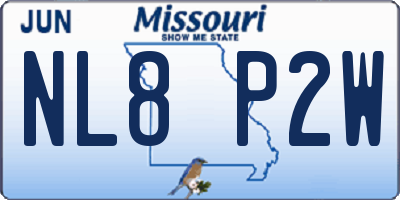 MO license plate NL8P2W