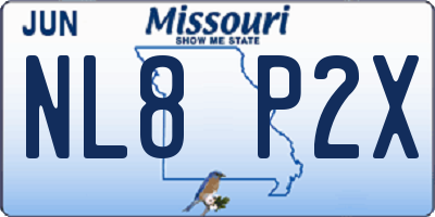 MO license plate NL8P2X