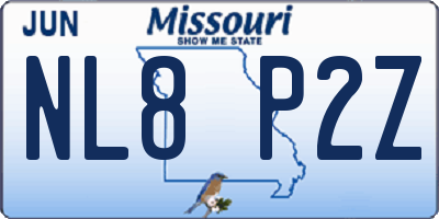 MO license plate NL8P2Z