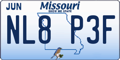 MO license plate NL8P3F