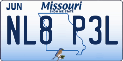 MO license plate NL8P3L