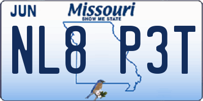 MO license plate NL8P3T