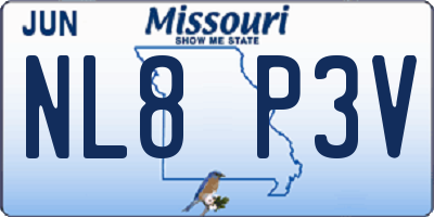 MO license plate NL8P3V