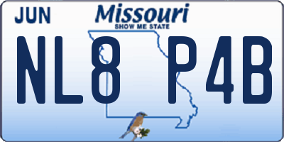 MO license plate NL8P4B
