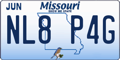 MO license plate NL8P4G