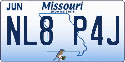 MO license plate NL8P4J