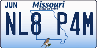 MO license plate NL8P4M
