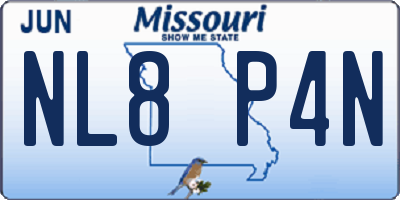 MO license plate NL8P4N