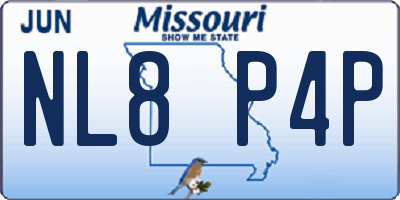 MO license plate NL8P4P