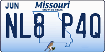 MO license plate NL8P4Q