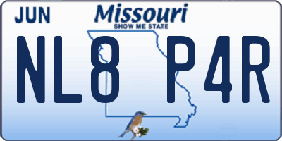 MO license plate NL8P4R