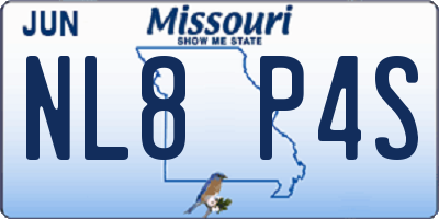 MO license plate NL8P4S