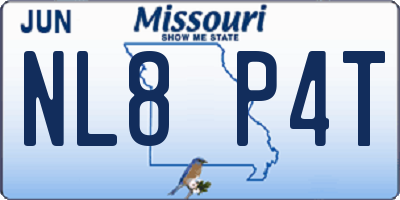 MO license plate NL8P4T