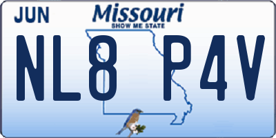 MO license plate NL8P4V