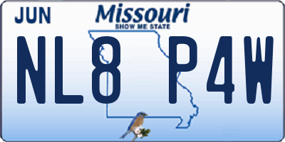 MO license plate NL8P4W