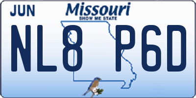 MO license plate NL8P6D