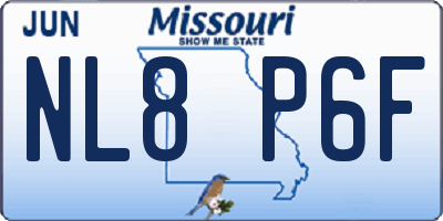MO license plate NL8P6F