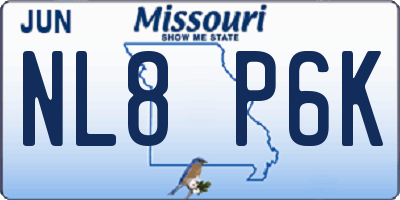 MO license plate NL8P6K