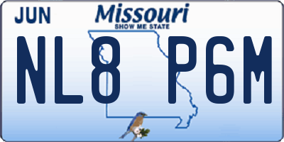 MO license plate NL8P6M