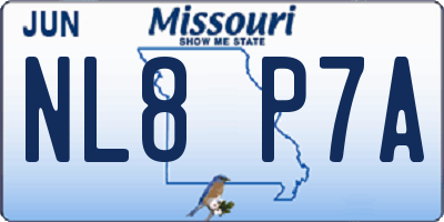 MO license plate NL8P7A