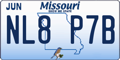 MO license plate NL8P7B