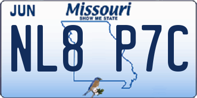 MO license plate NL8P7C