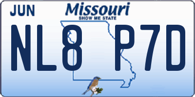 MO license plate NL8P7D