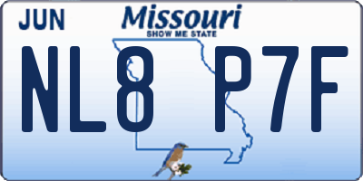 MO license plate NL8P7F