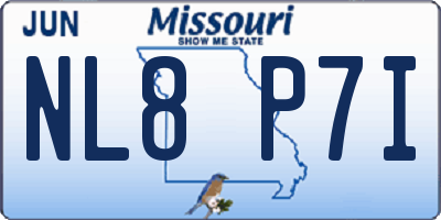 MO license plate NL8P7I