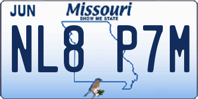 MO license plate NL8P7M