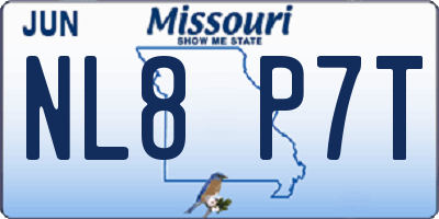 MO license plate NL8P7T