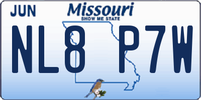 MO license plate NL8P7W