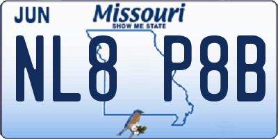 MO license plate NL8P8B