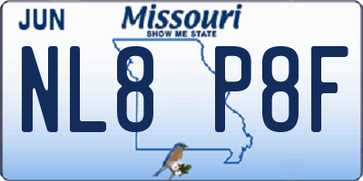 MO license plate NL8P8F