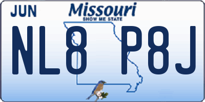 MO license plate NL8P8J