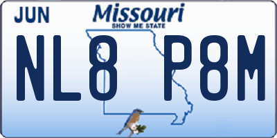 MO license plate NL8P8M