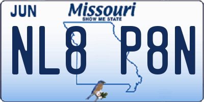 MO license plate NL8P8N