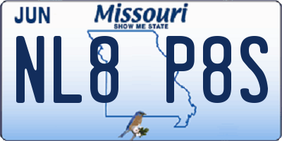 MO license plate NL8P8S