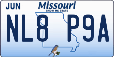 MO license plate NL8P9A