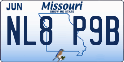 MO license plate NL8P9B